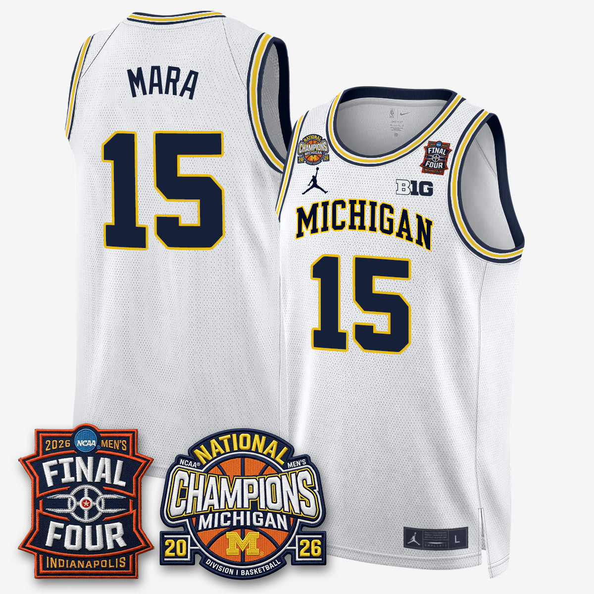 MICH Men's Basketball National Champions Big Text Limited Vapor Jersey - All Stitched