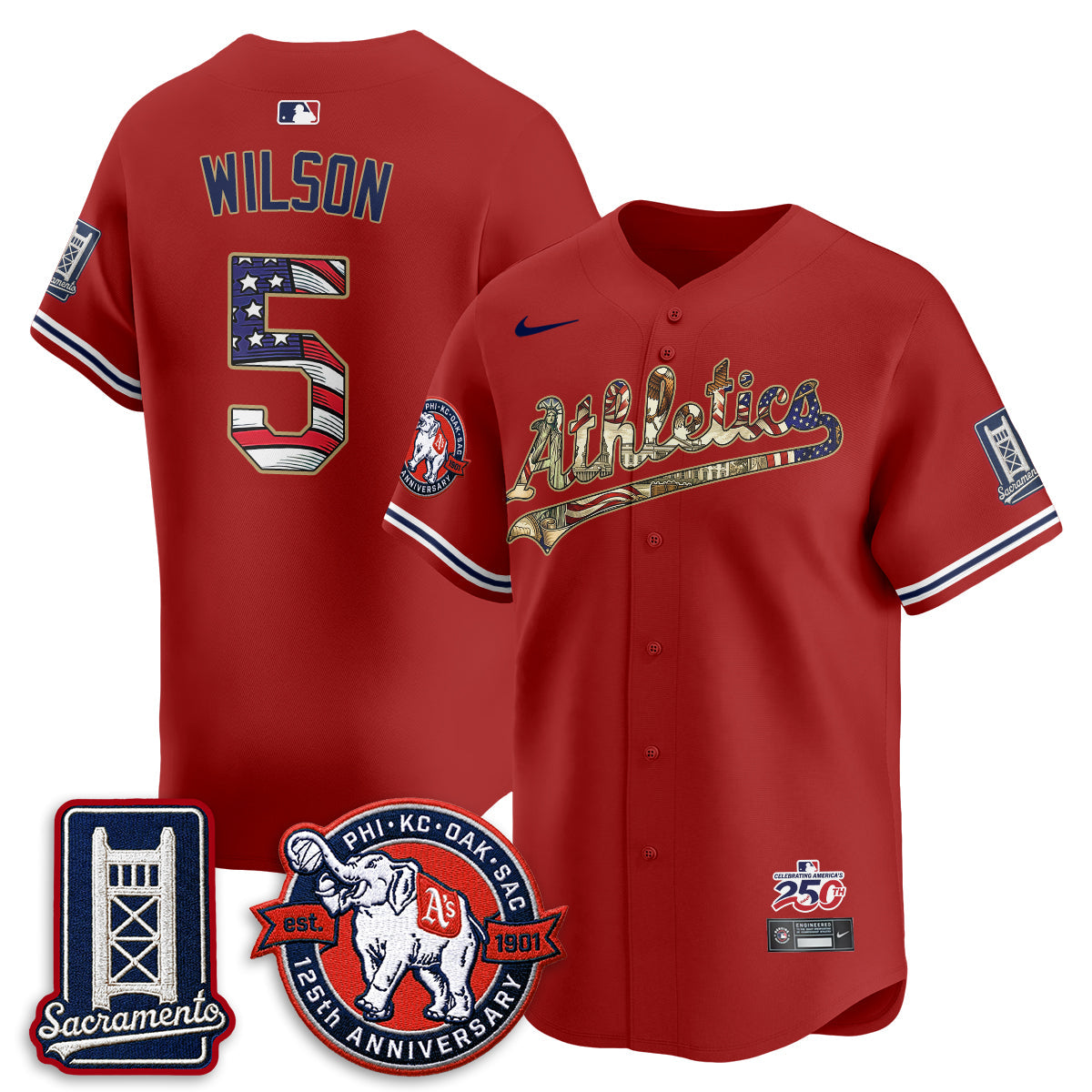 OAK  2026 Independence Day USA Vapor Jersey - Stitched