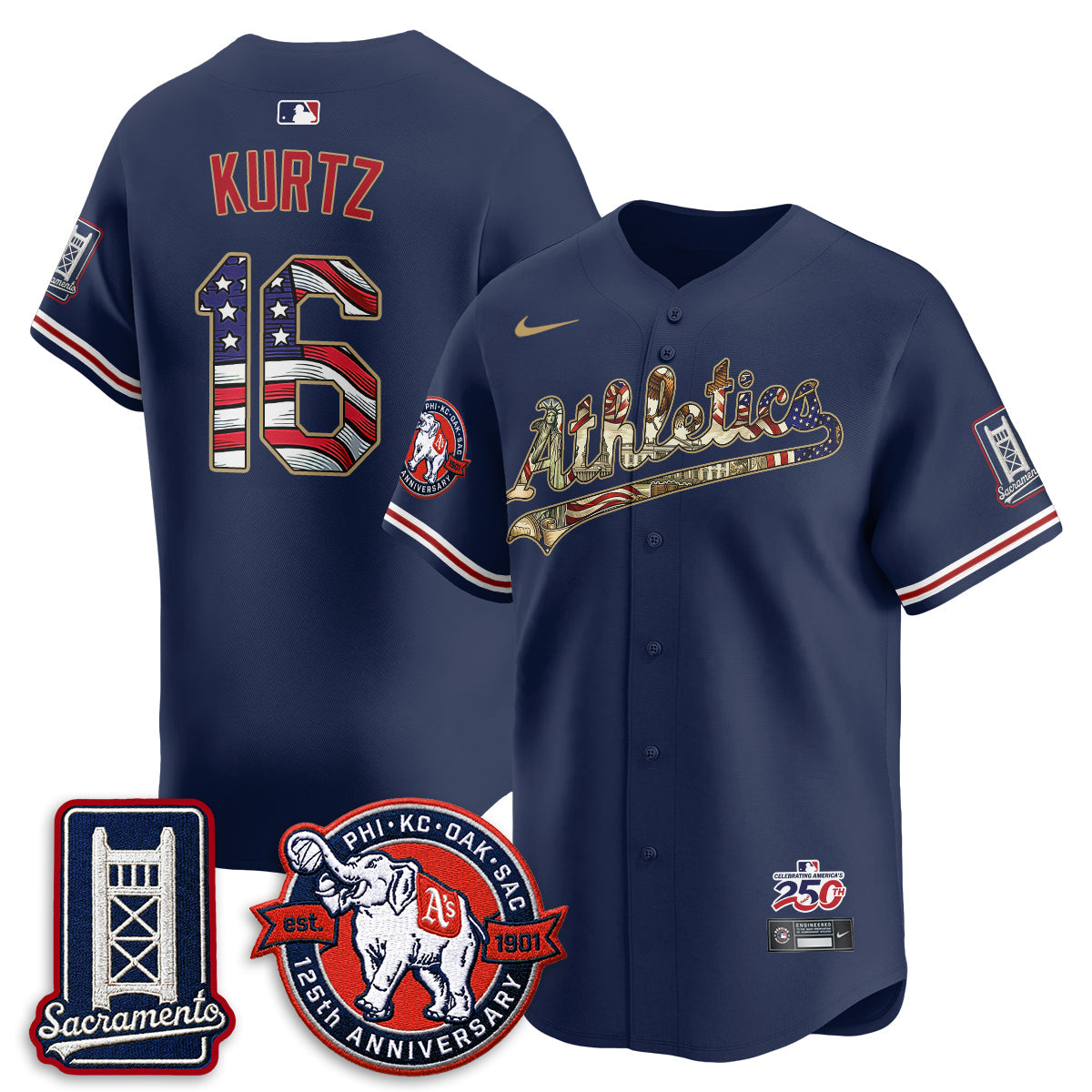 OAK  2026 Independence Day USA Vapor Jersey - Stitched