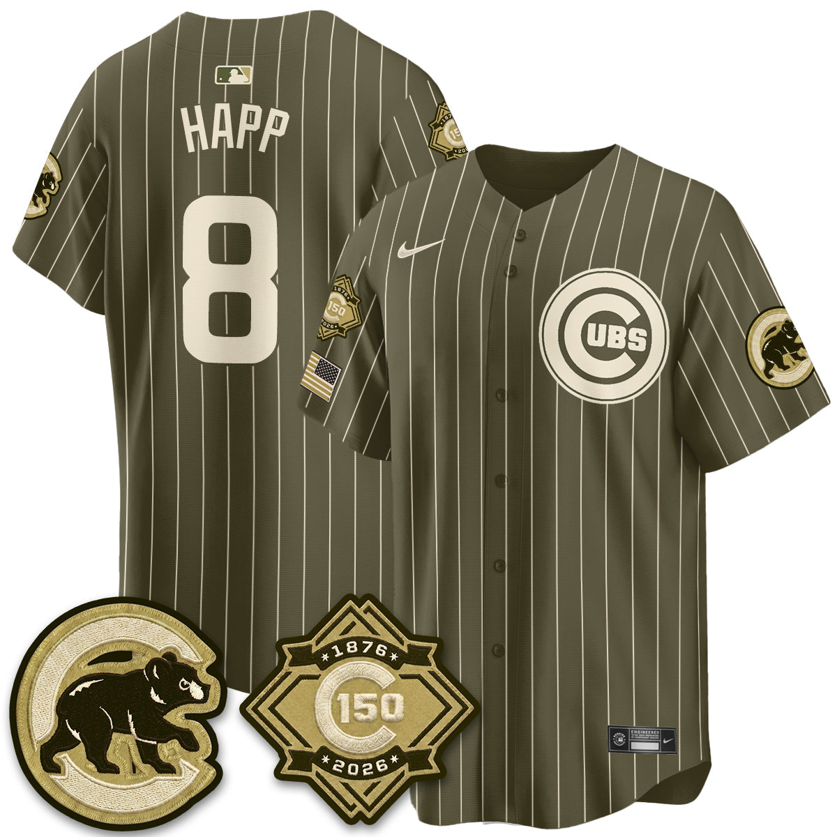 CHC New Era Olive 2026 Armed Forces Day Jersey -All Stitched