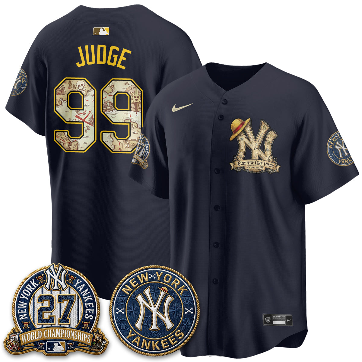 NYY x OP Japanese Cartoon Limited Jersey -  Stitched