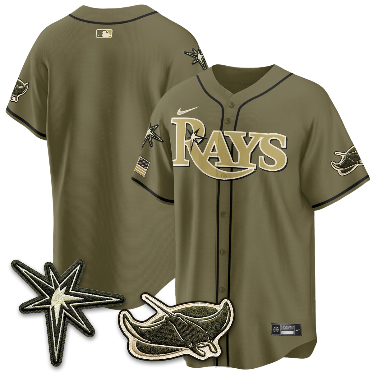 TB New Era Olive 2026 Armed Forces Day Jersey - All Stitched