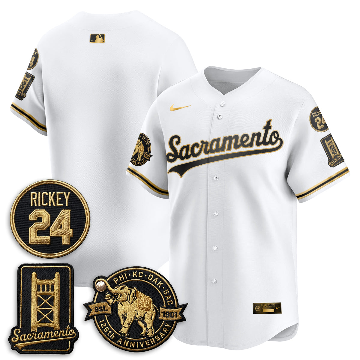 OAK 2026 Alternate Sacramento 125 Years Limited Vapor Gold Edition Jersey - Stitched