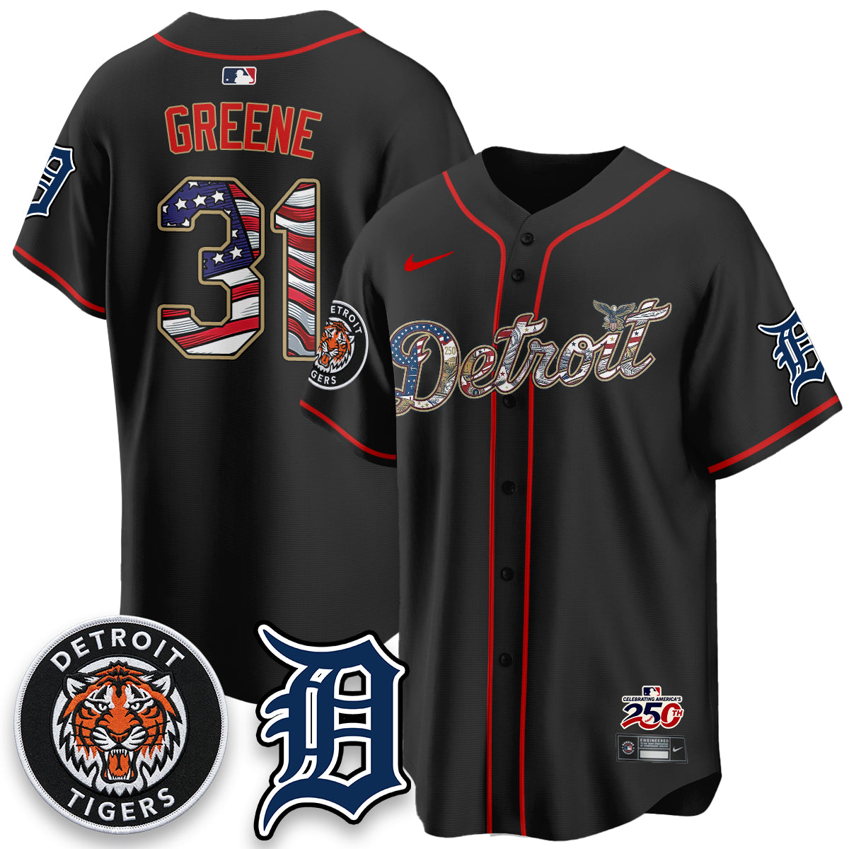 DET 2026 Independence Day USA Vapor Limited Jersey - Stitched