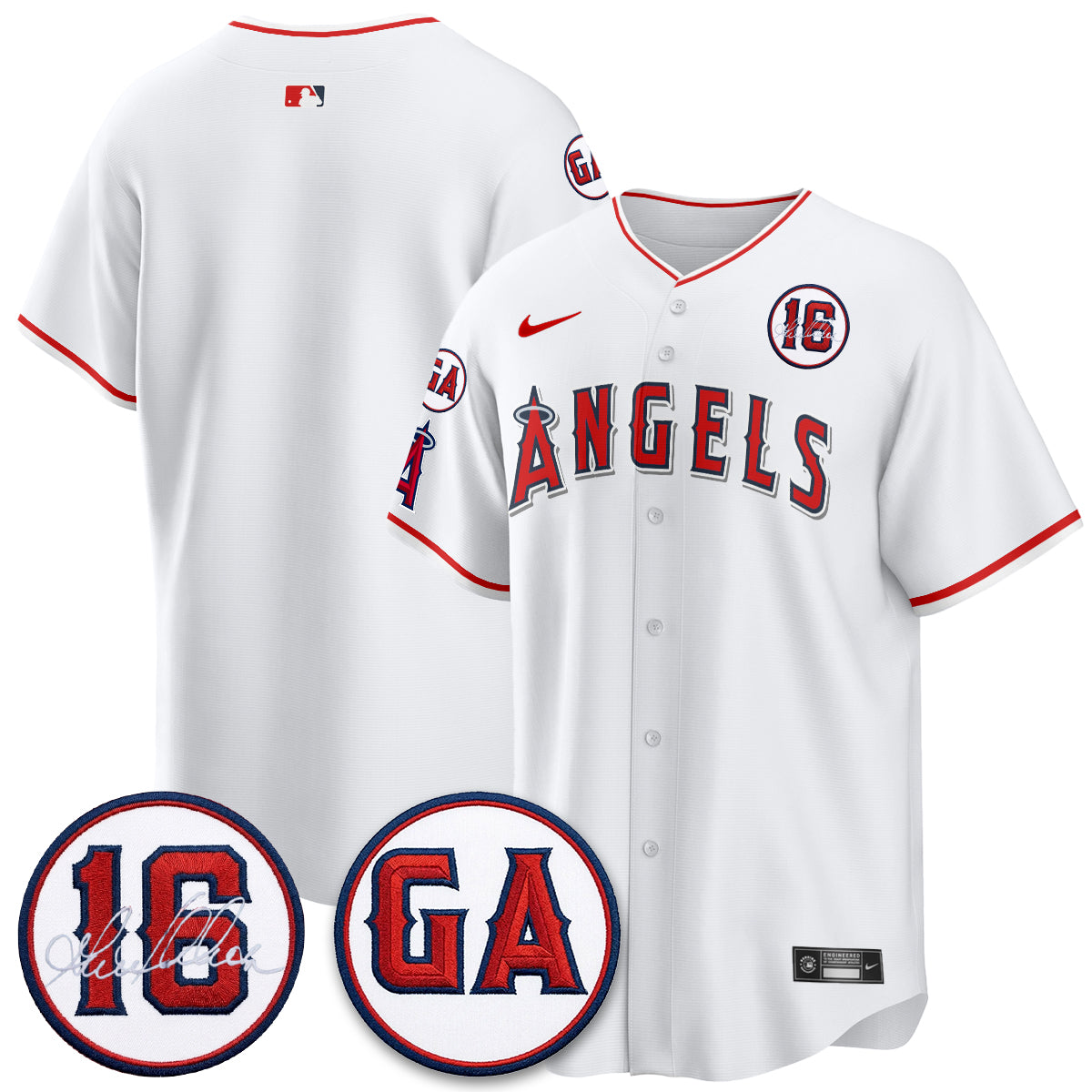 LAA Garret Anderson Tribute Patch Vapor Premier Limited Jersey - All Stitched
