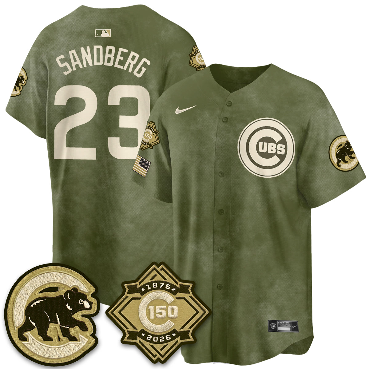 CHC New Era Olive 2026 Armed Forces Day Jersey -All Stitched