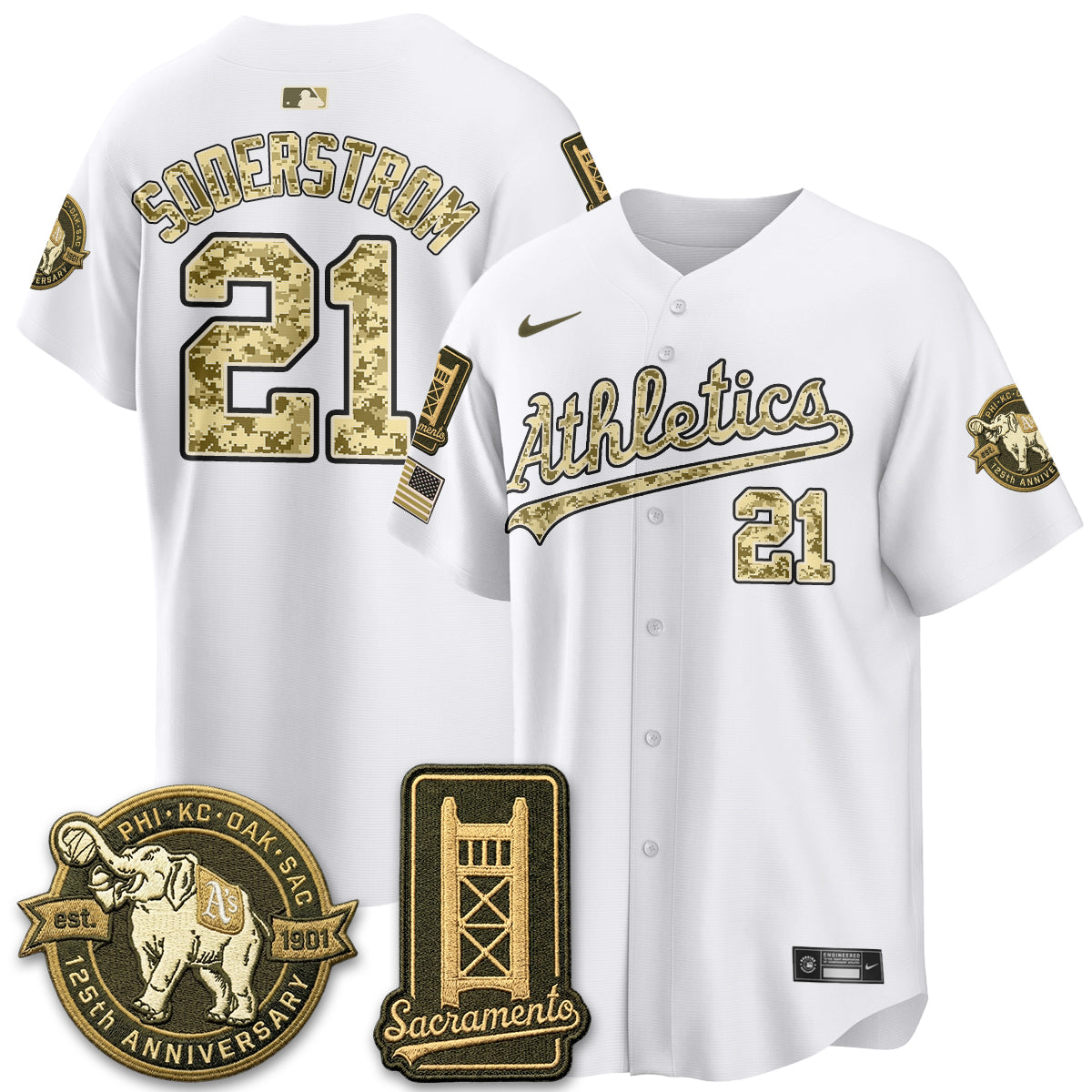OAK Military Appreciation Game Day Jersey - Stitched