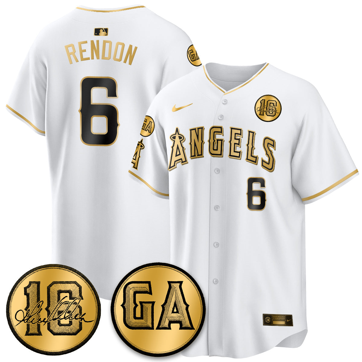 LAA Garret Anderson Tribute Patch Vapor Jersey - All Stitched V2