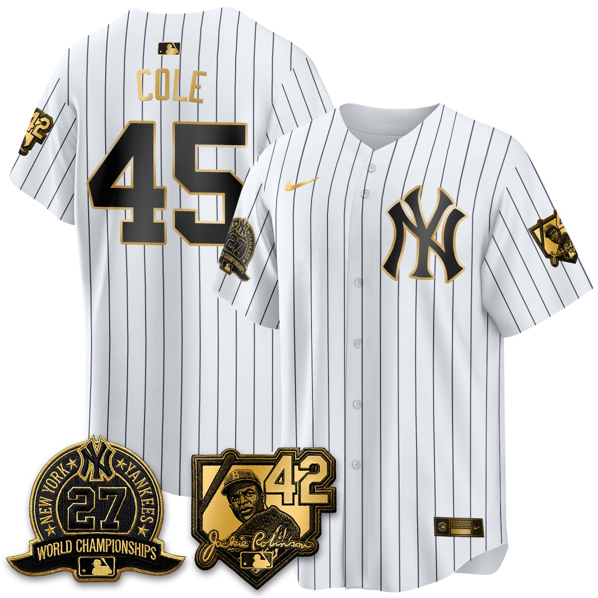 NYY 2026 Jackie Robinson Day Vapor Limited Gold Edition Jersey - All Stitched