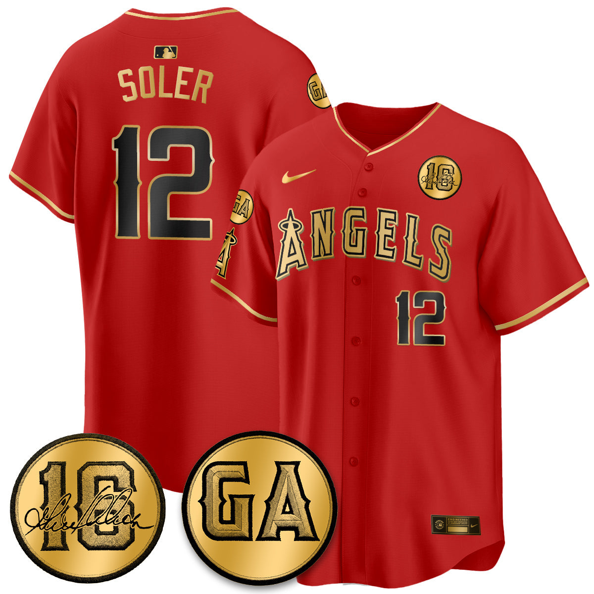 LAA Garret Anderson Tribute Patch Vapor Jersey - All Stitched V2