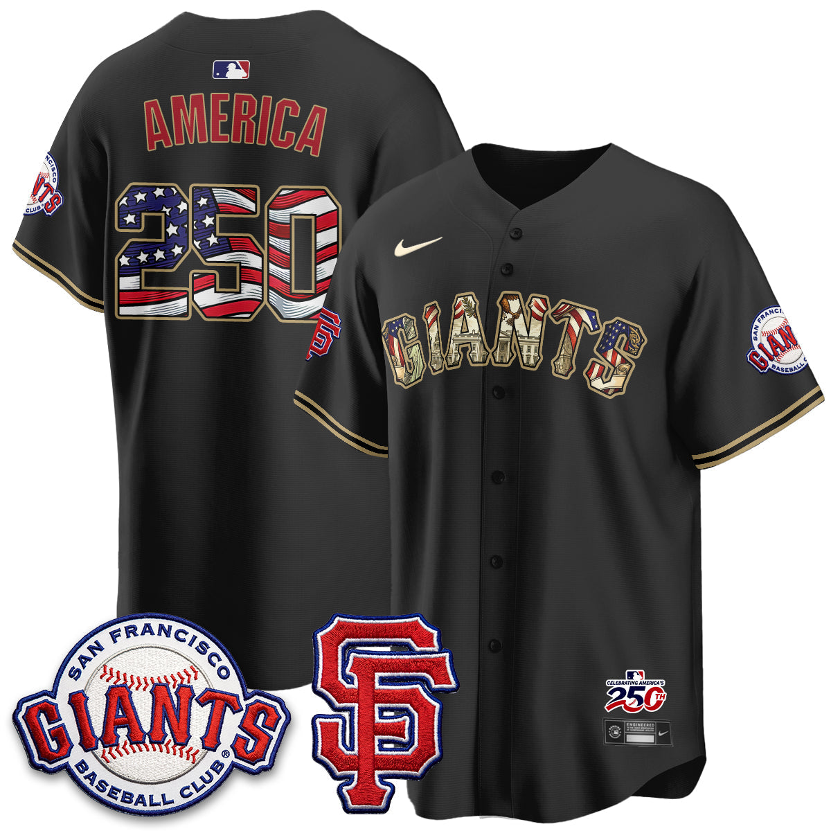 San Francisco Giants2026 Independence Day USA Jersey - All Stitched