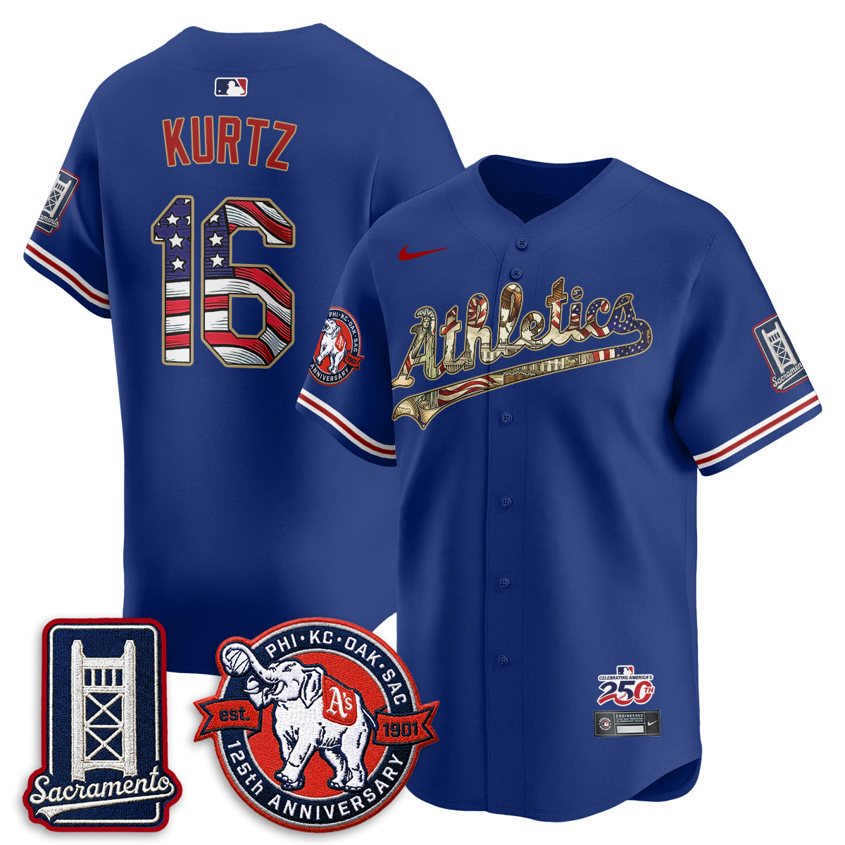 OAK  2026 Independence Day USA Vapor Jersey - Stitched