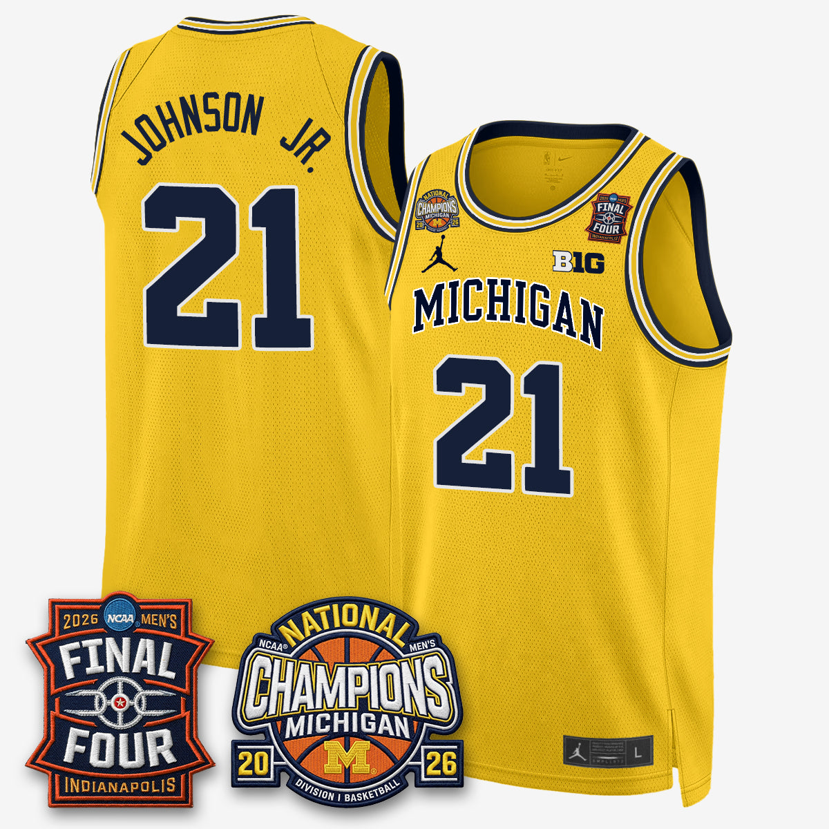 MICH Men's Basketball National Champions Big Text Limited Vapor Jersey - All Stitched