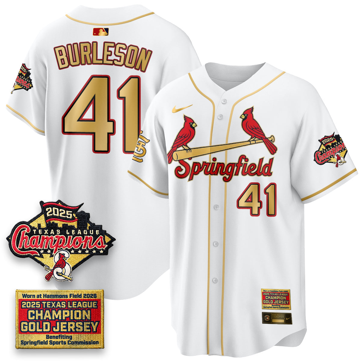 STL Springfield's Championship Gold Limited Jerseys - All Stitched