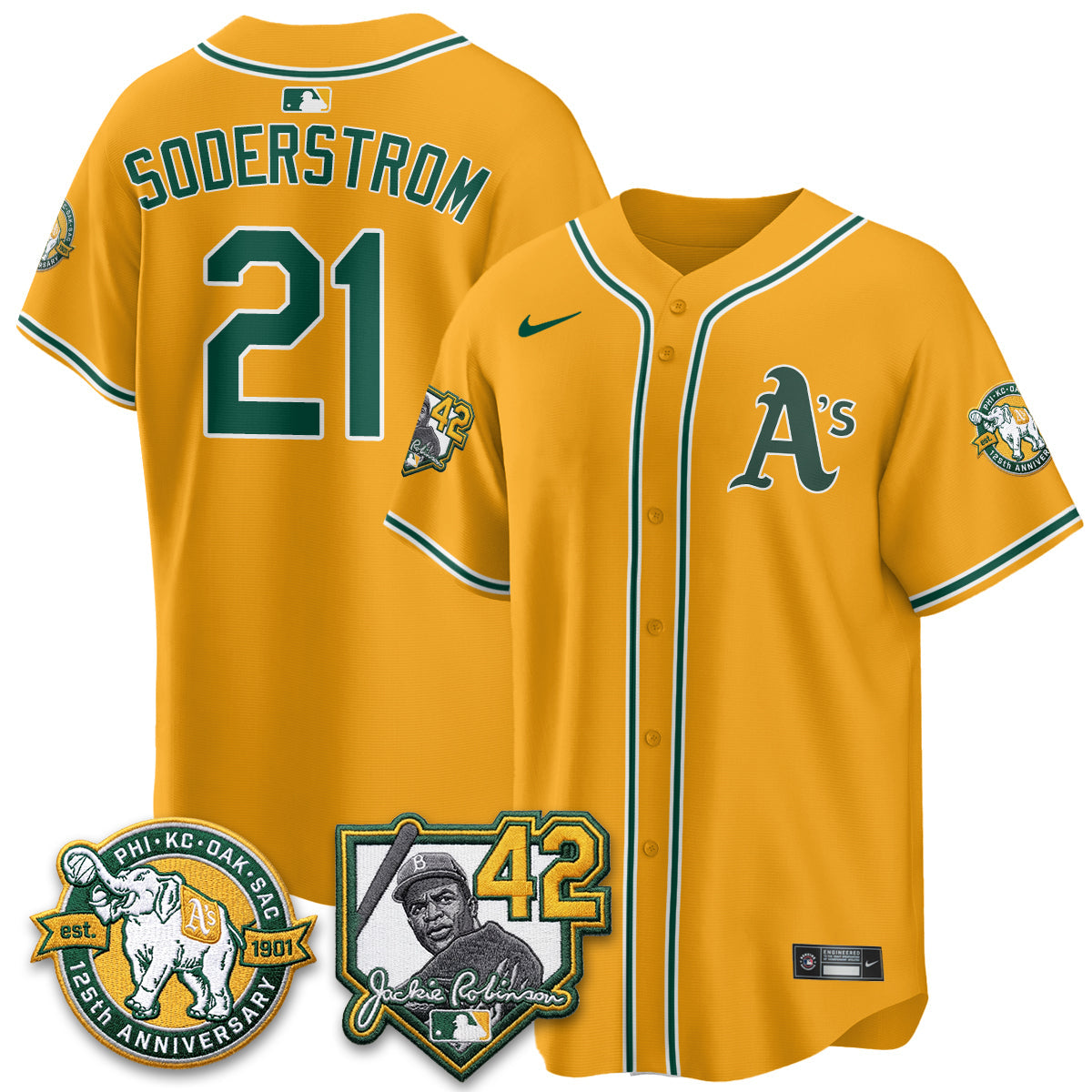 OAK 2026 Jackie Robinson Day - Celebrating 125 Years Limited Vapor Jersey - All Stitched
