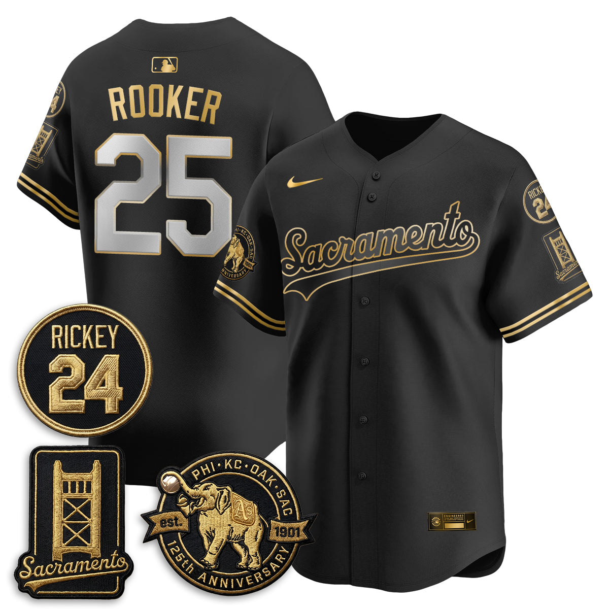 OAK 2026 Alternate Sacramento 125 Years Limited Vapor Gold Edition Jersey - Stitched