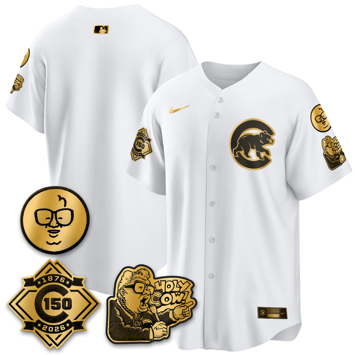 CHC 150th Anniversary Harry Caray Holy Cow Vapor Premier Limited Jersey - Stitched V3