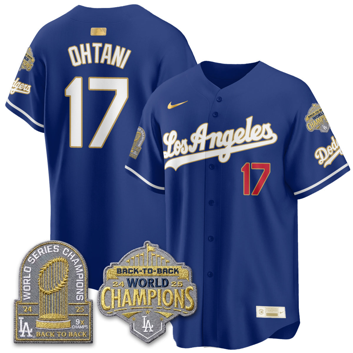 LAD Gold Collection Limited Gold Jersey - 9x & B2B Champs - Stitched