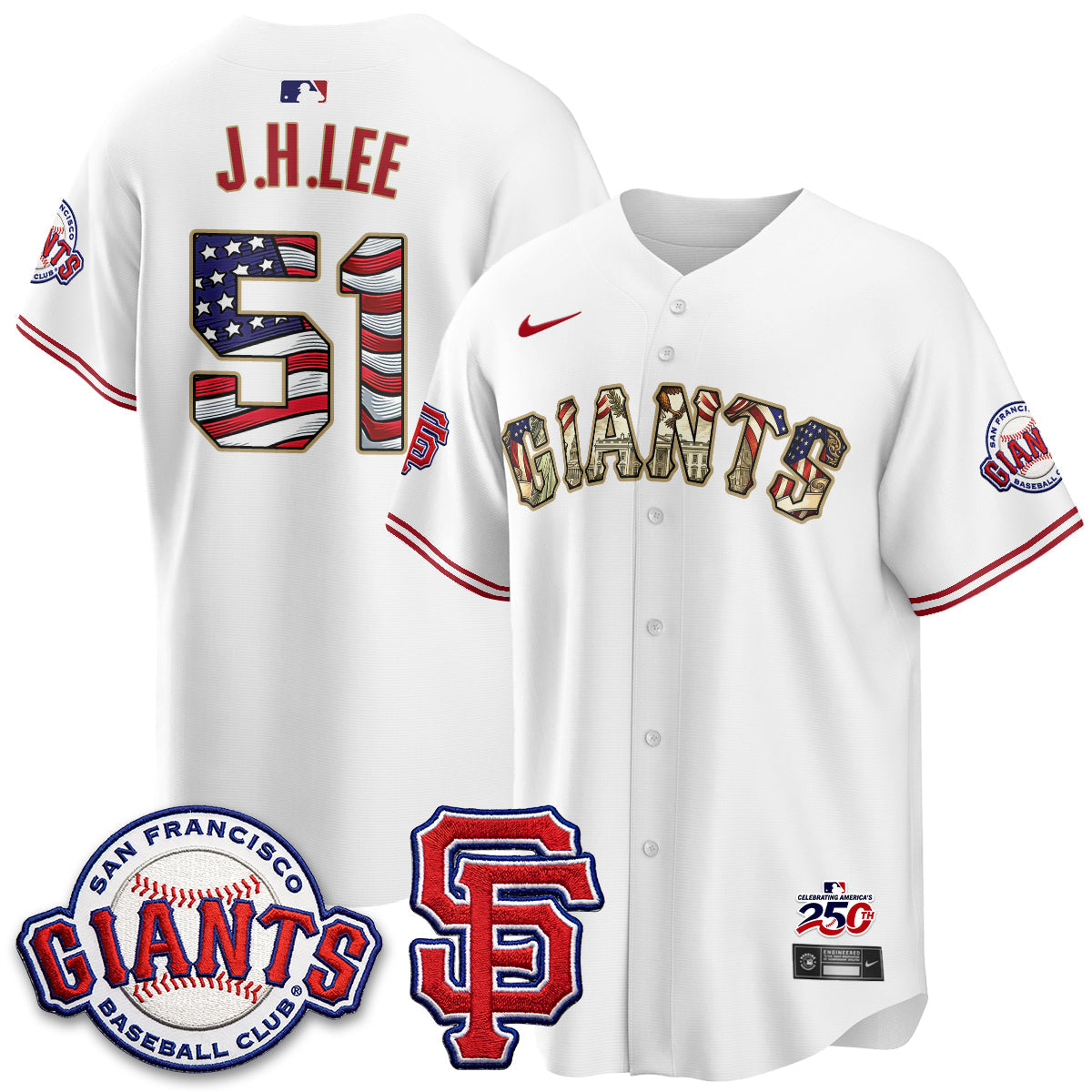 San Francisco Giants2026 Independence Day USA Jersey - All Stitched