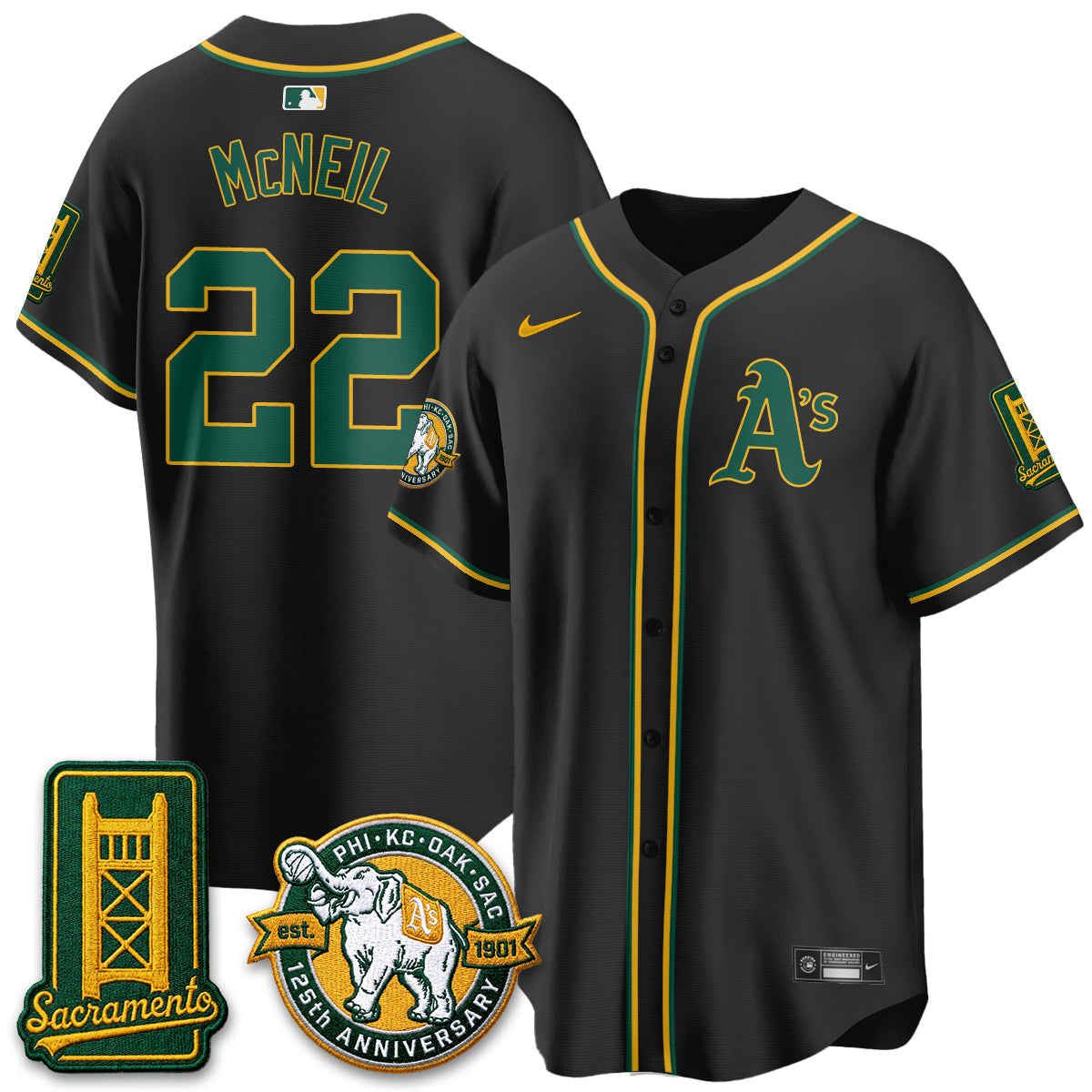 OAK 2026 Black Out Style - Celebrating 125 Years -  Limited Vapor Jersey - All Stitched