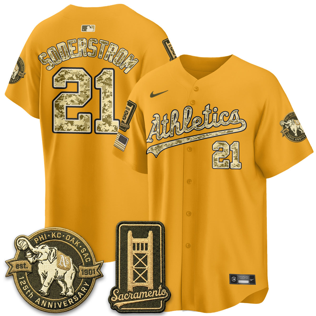 OAK Military Appreciation Game Day Jersey - Stitched