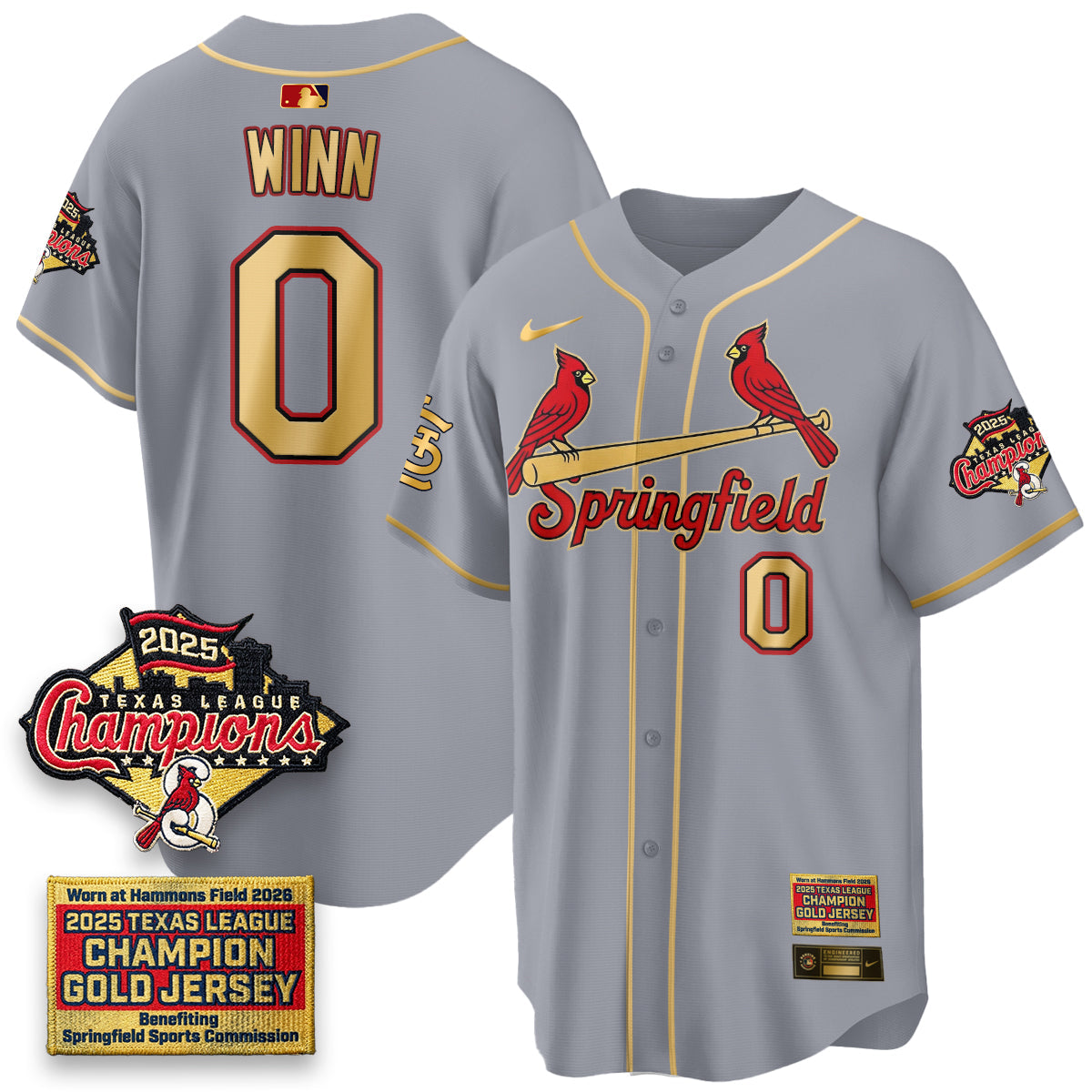 STL Springfield's Championship Gold Limited Jerseys - All Stitched