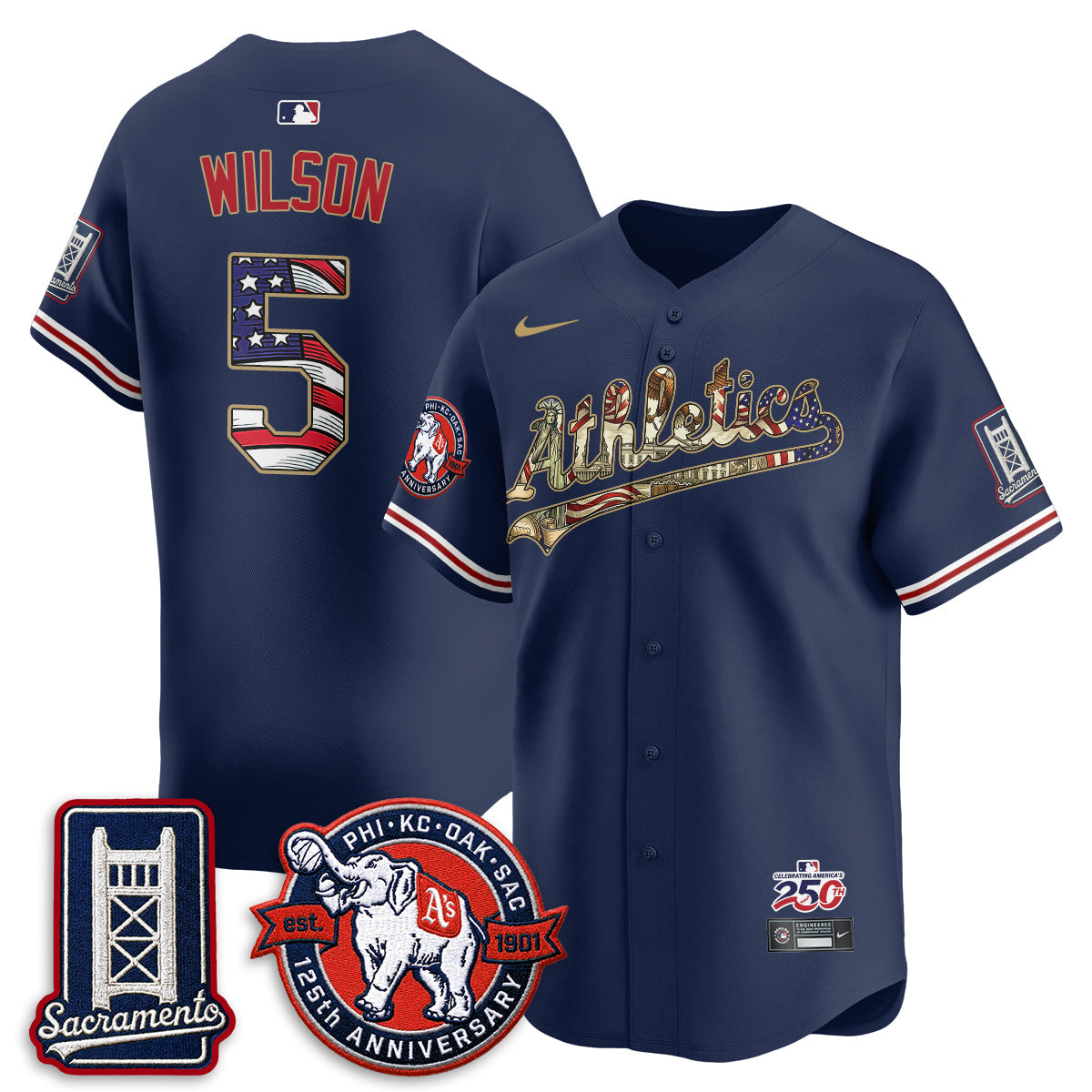 OAK  2026 Independence Day USA Vapor Jersey - Stitched