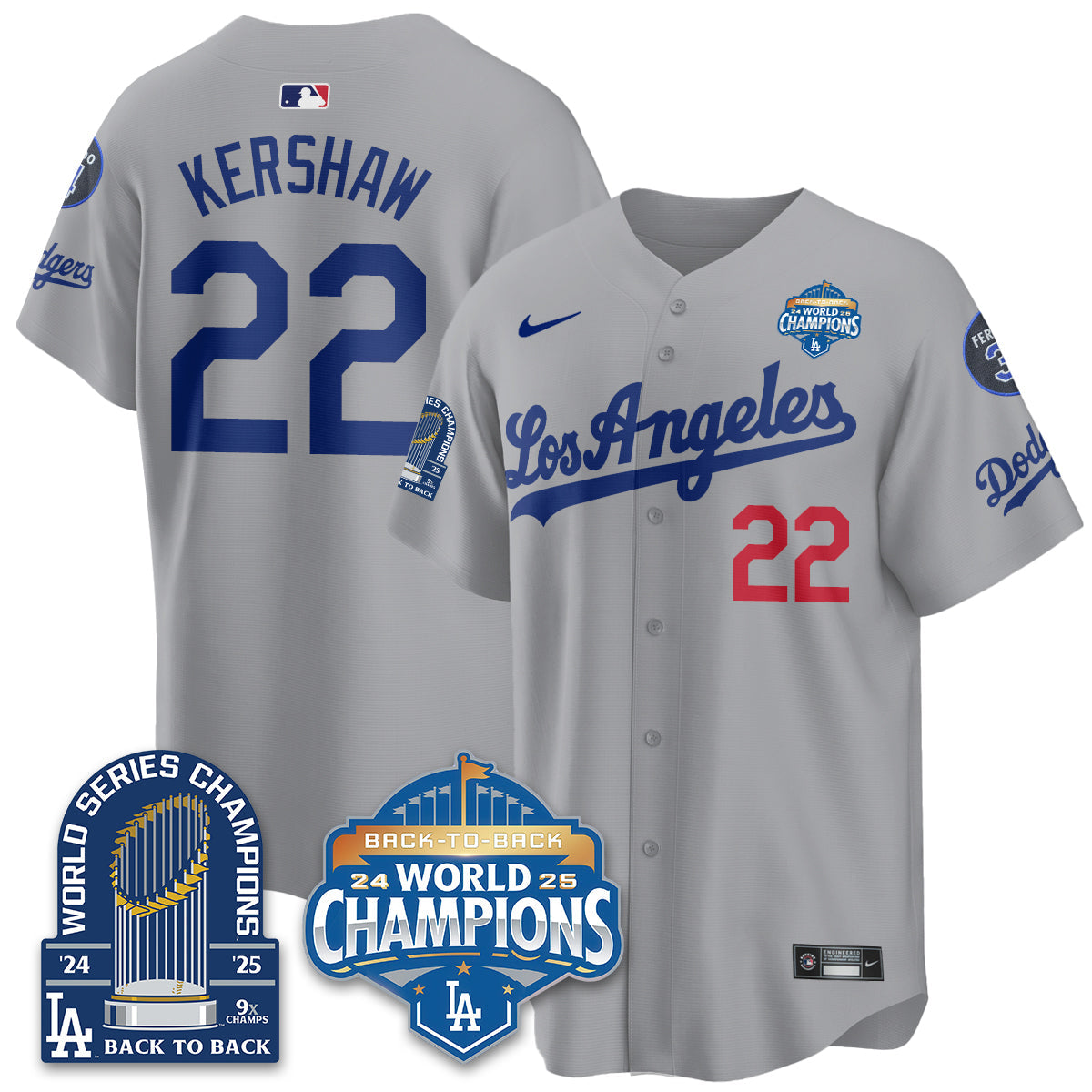 LAD Alternate  Vapor Limited Jersey - 9x Champs - Stitched