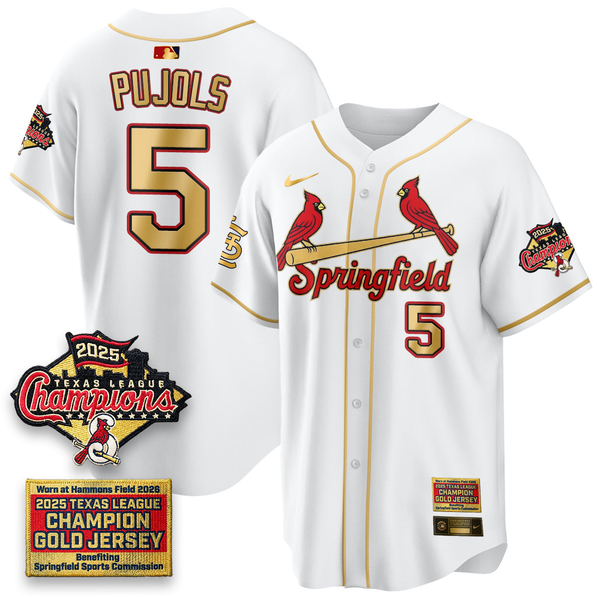 STL Springfield's Championship Gold Limited Jerseys - All Stitched