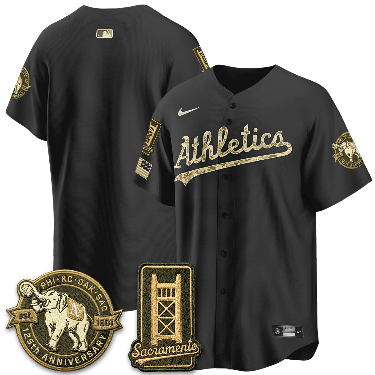 OAK Military Appreciation Game Day Jersey - Stitched