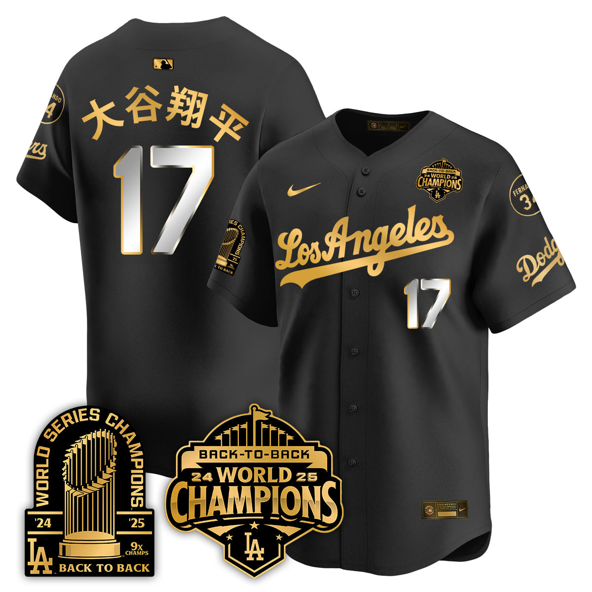 LAD Alternate  Vapor Limited Jersey - 9x Champs - Stitched