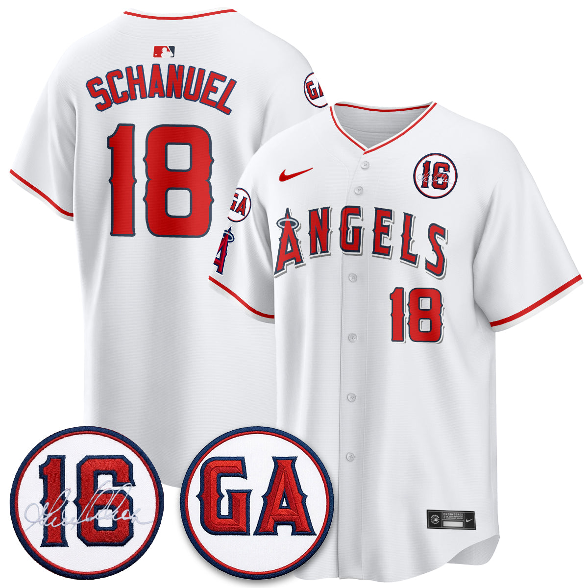 LAA Garret Anderson Tribute Patch Vapor Premier Limited Jersey - All Stitched