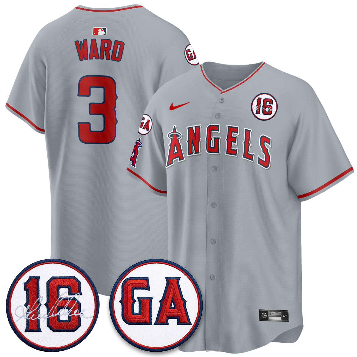 LAA Garret Anderson Tribute Patch Vapor Premier Limited Jersey - All Stitched