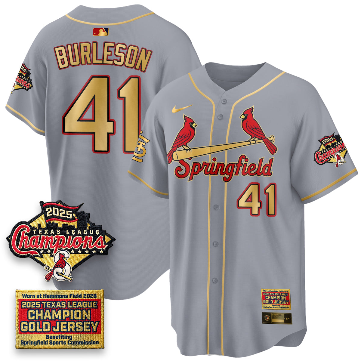 STL Springfield's Championship Gold Limited Jerseys - All Stitched