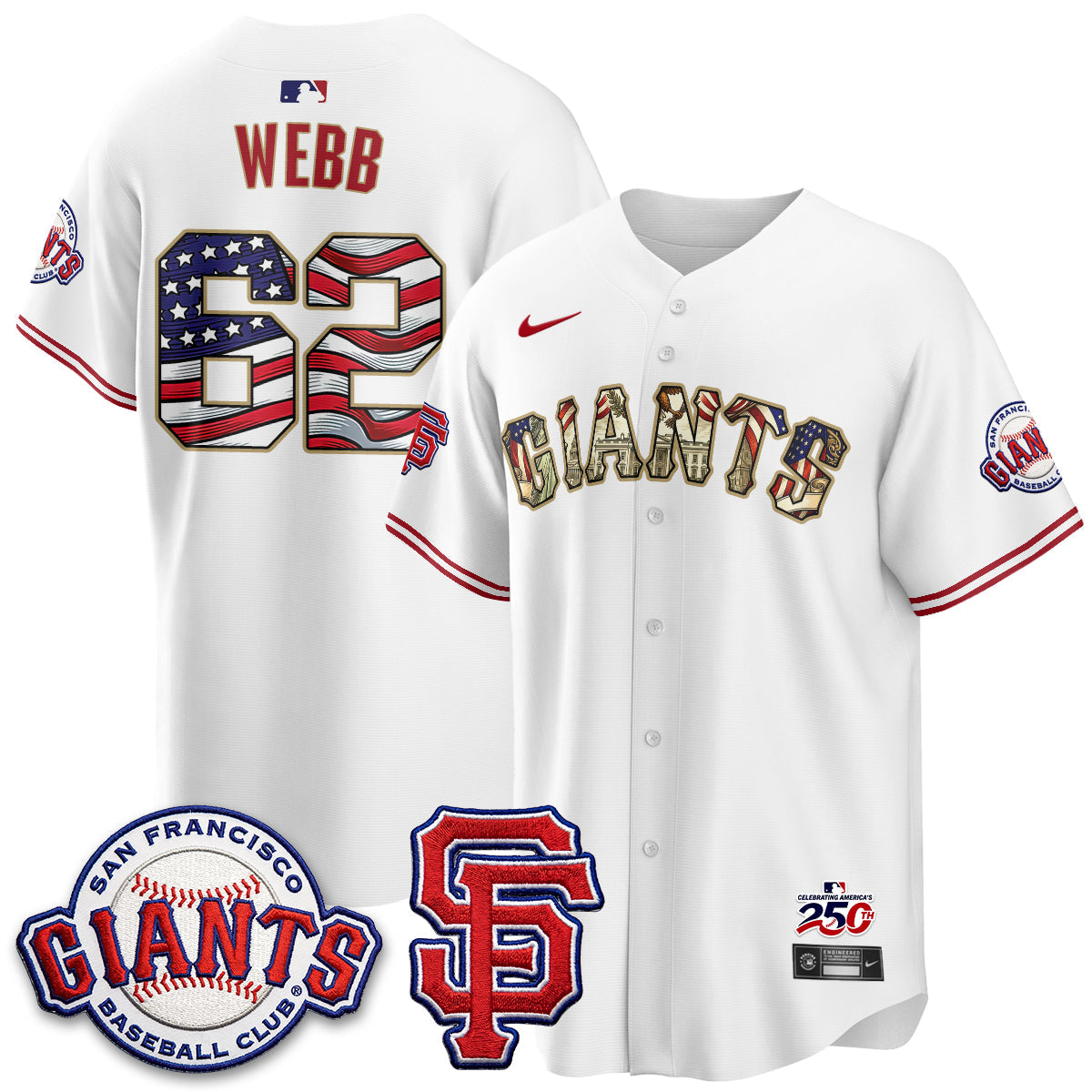 San Francisco Giants2026 Independence Day USA Jersey - All Stitched