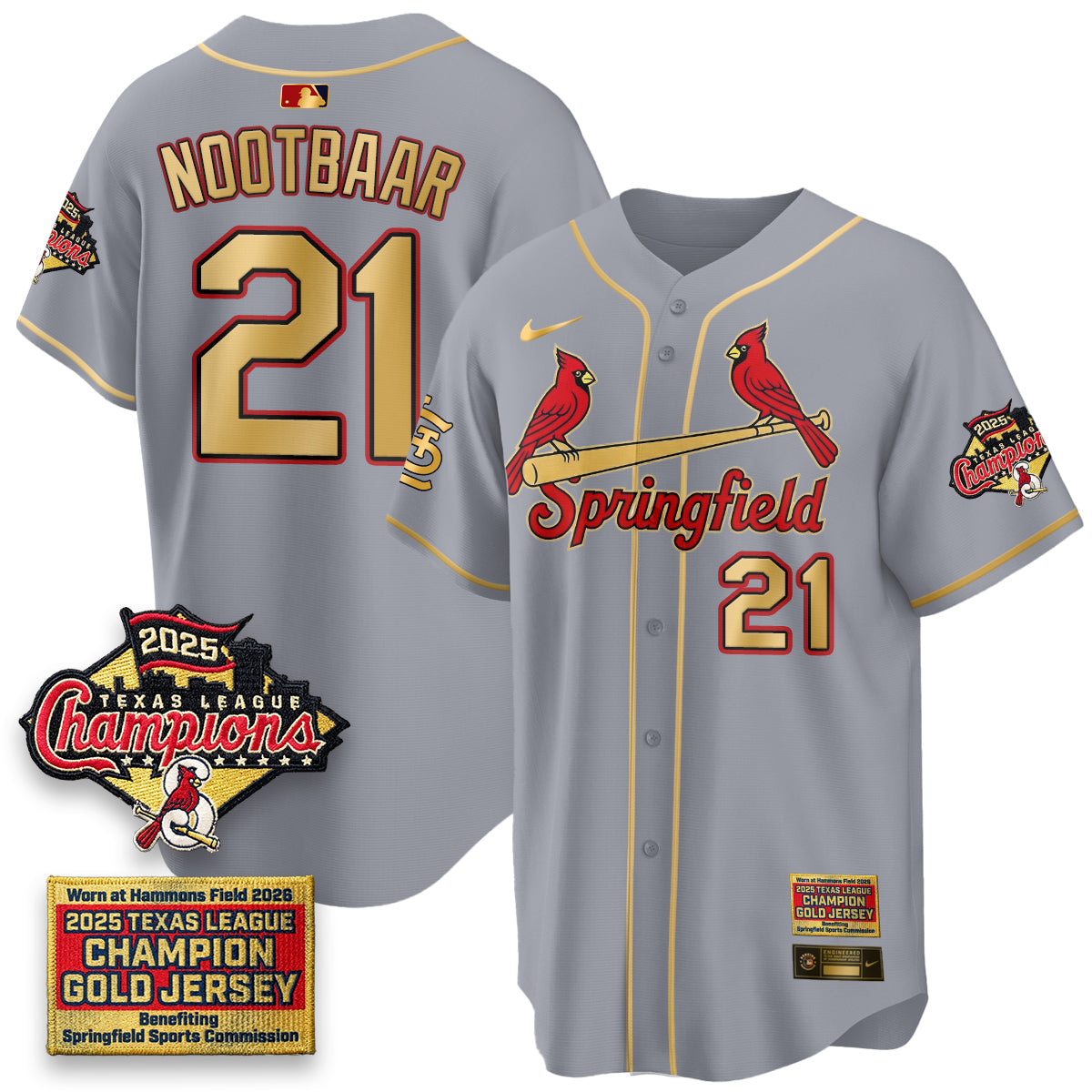 STL Springfield's Championship Gold Limited Jerseys - All Stitched
