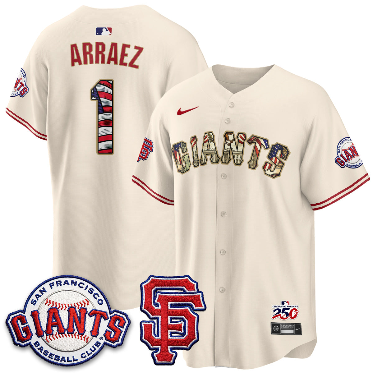 San Francisco Giants2026 Independence Day USA Jersey - All Stitched