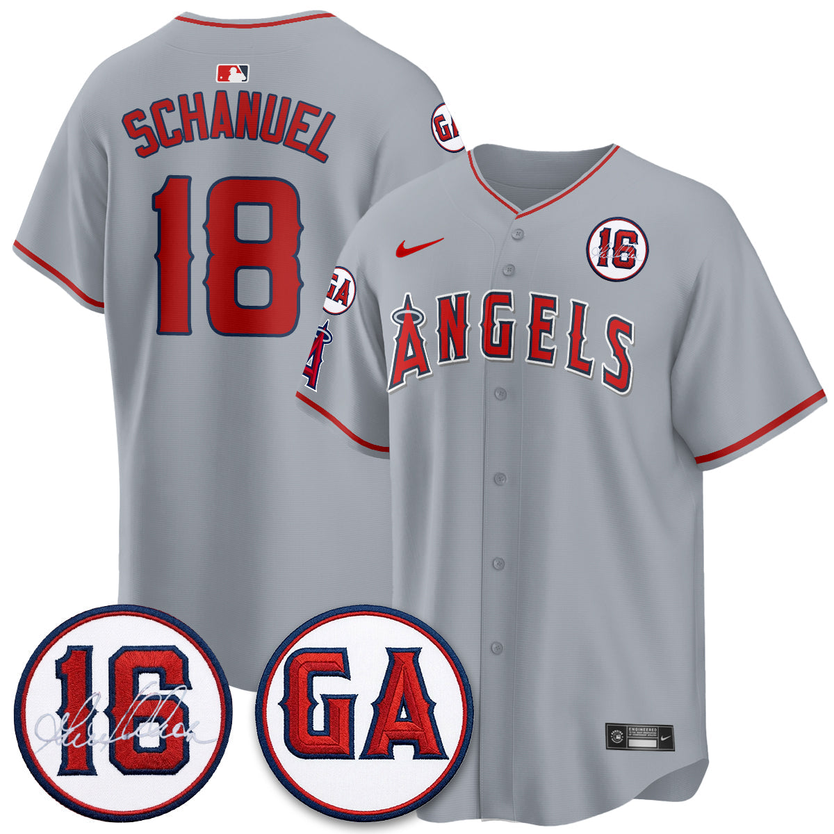 LAA Garret Anderson Tribute Patch Vapor Premier Limited Jersey - All Stitched