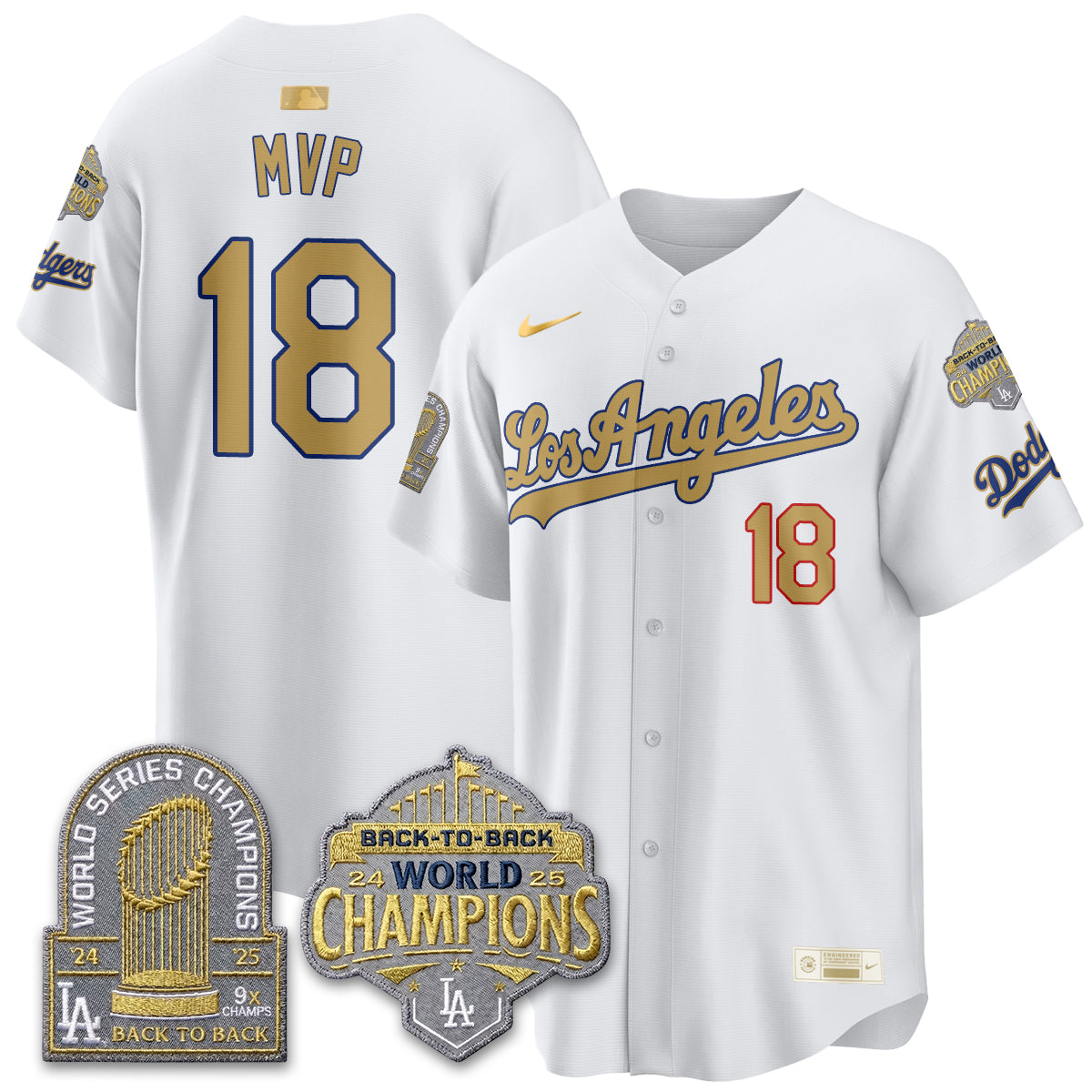 LAD Gold Collection Vapor Limited Jersey - 9x & B2B Champs - Stitched