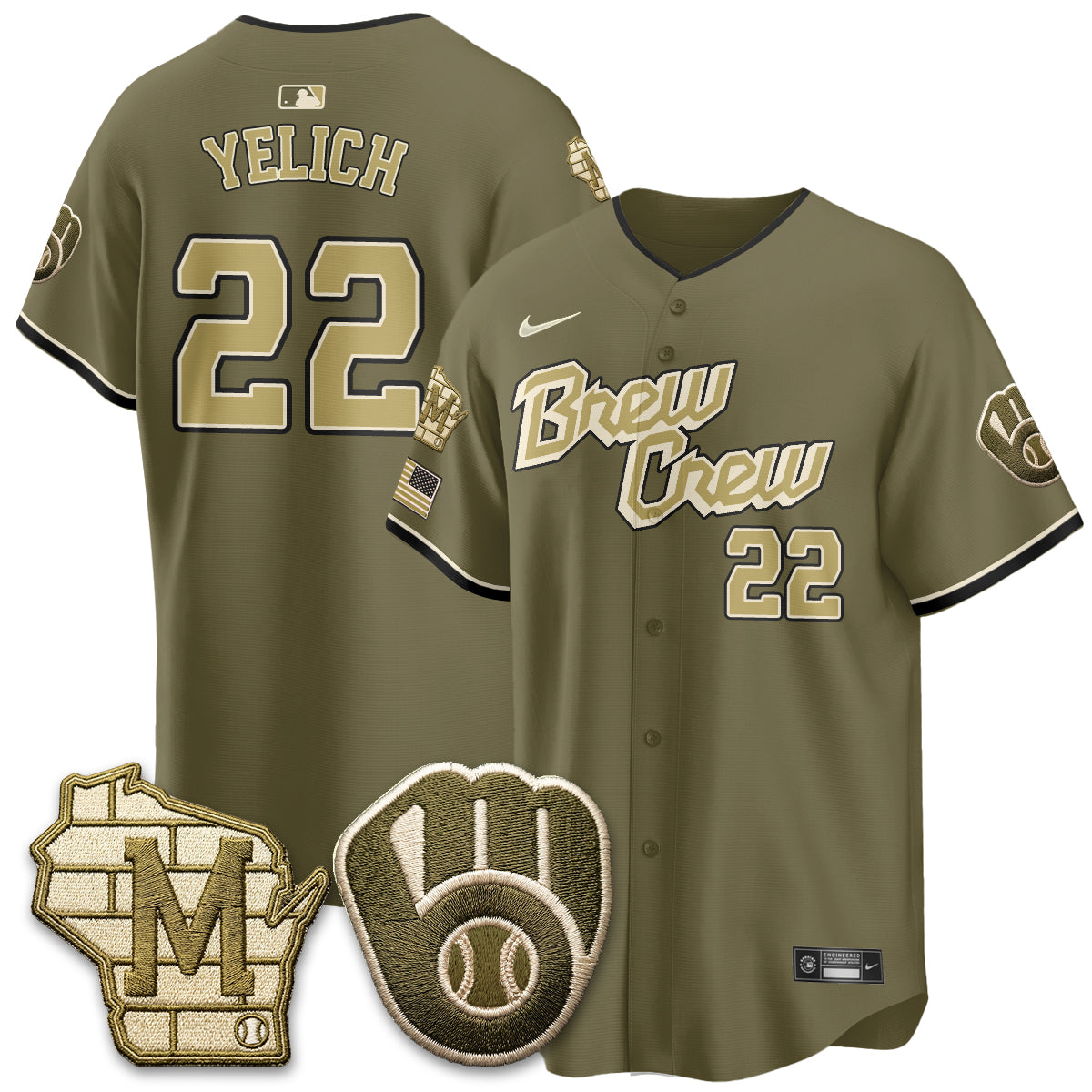 MIL New Era Olive 2026 Armed Forces Day Jersey - Stitched
