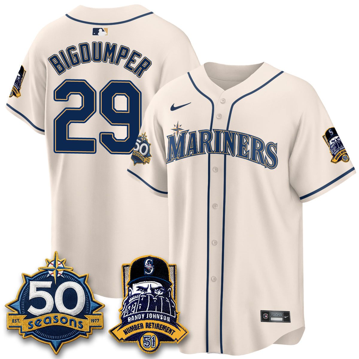 SEA Randy Johnson Vapor Limited Jersey V2- All Stitched