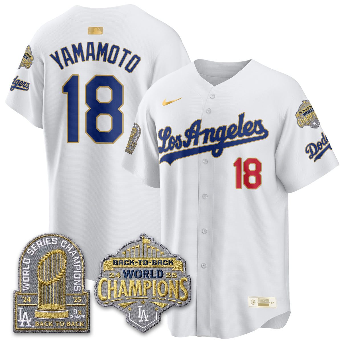 LAD Gold Collection Limited Gold Jersey - 9x & B2B Champs - Stitched
