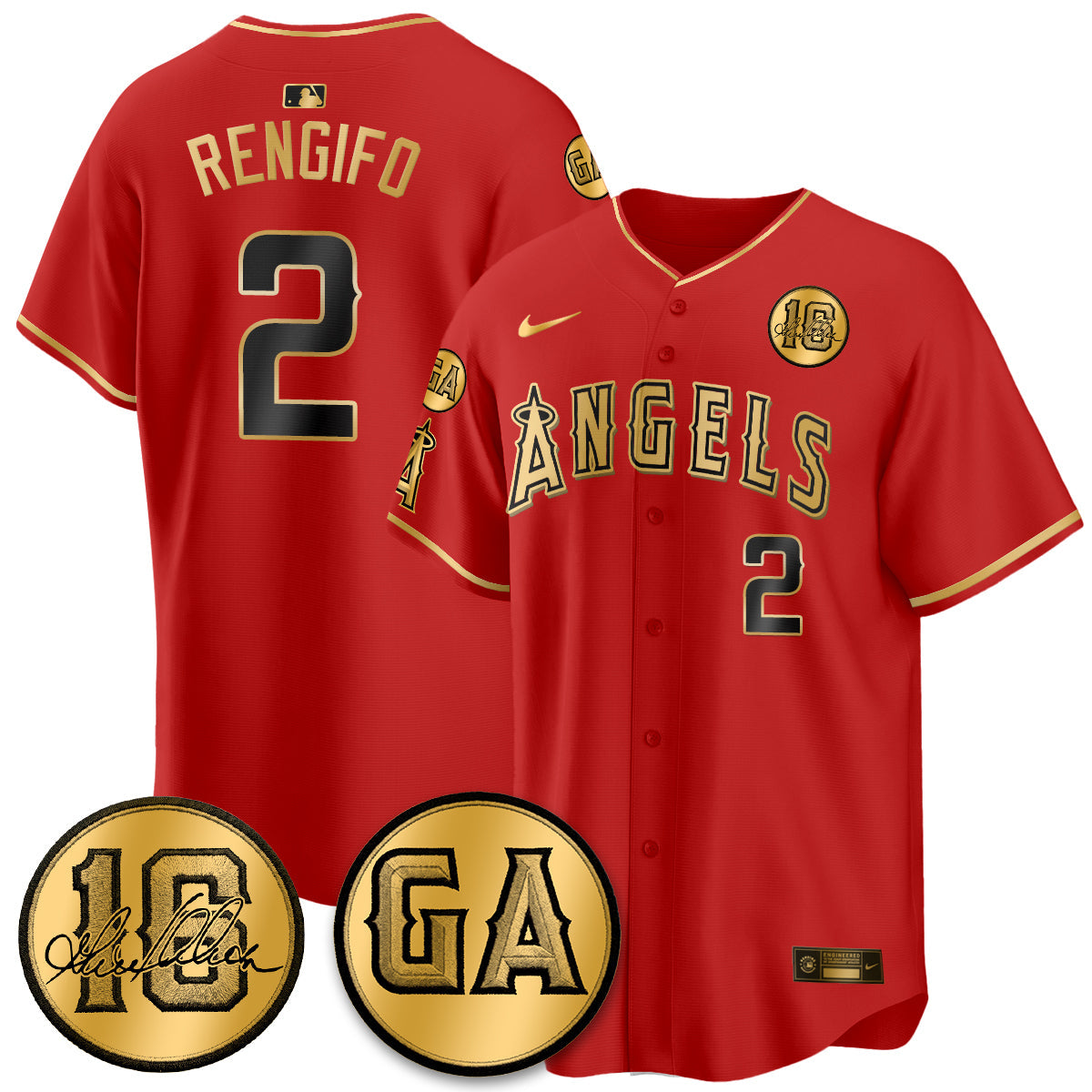 LAA Garret Anderson Tribute Patch Vapor Jersey - All Stitched V2