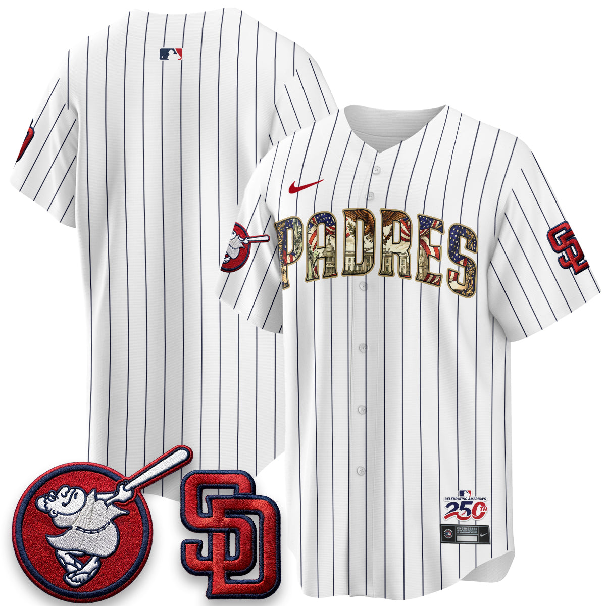 SD 2026 Independence Day USA Vapor Limited White Jersey - Stitched