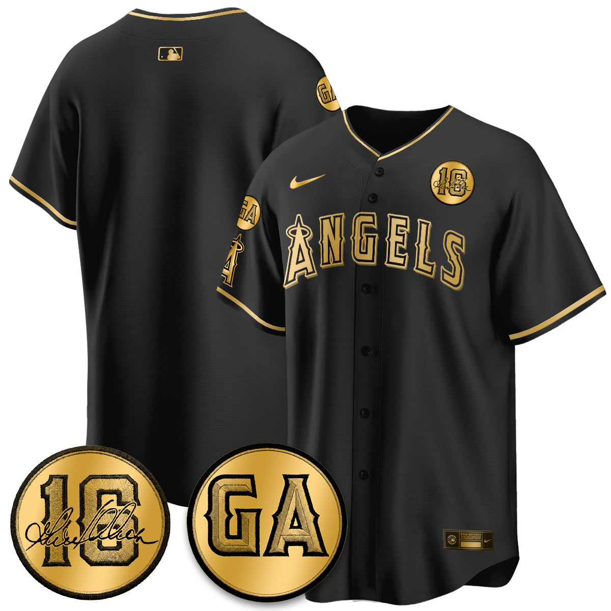 LAA Garret Anderson Tribute Patch Vapor Jersey - All Stitched V2