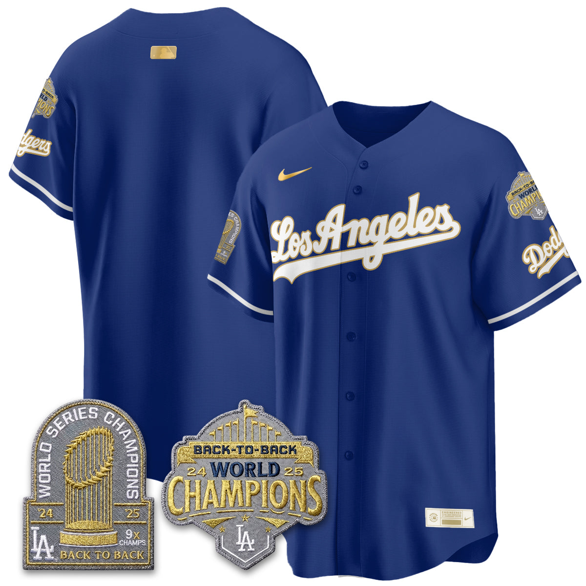 LAD Gold Collection Limited Gold Jersey - 9x & B2B Champs - Stitched