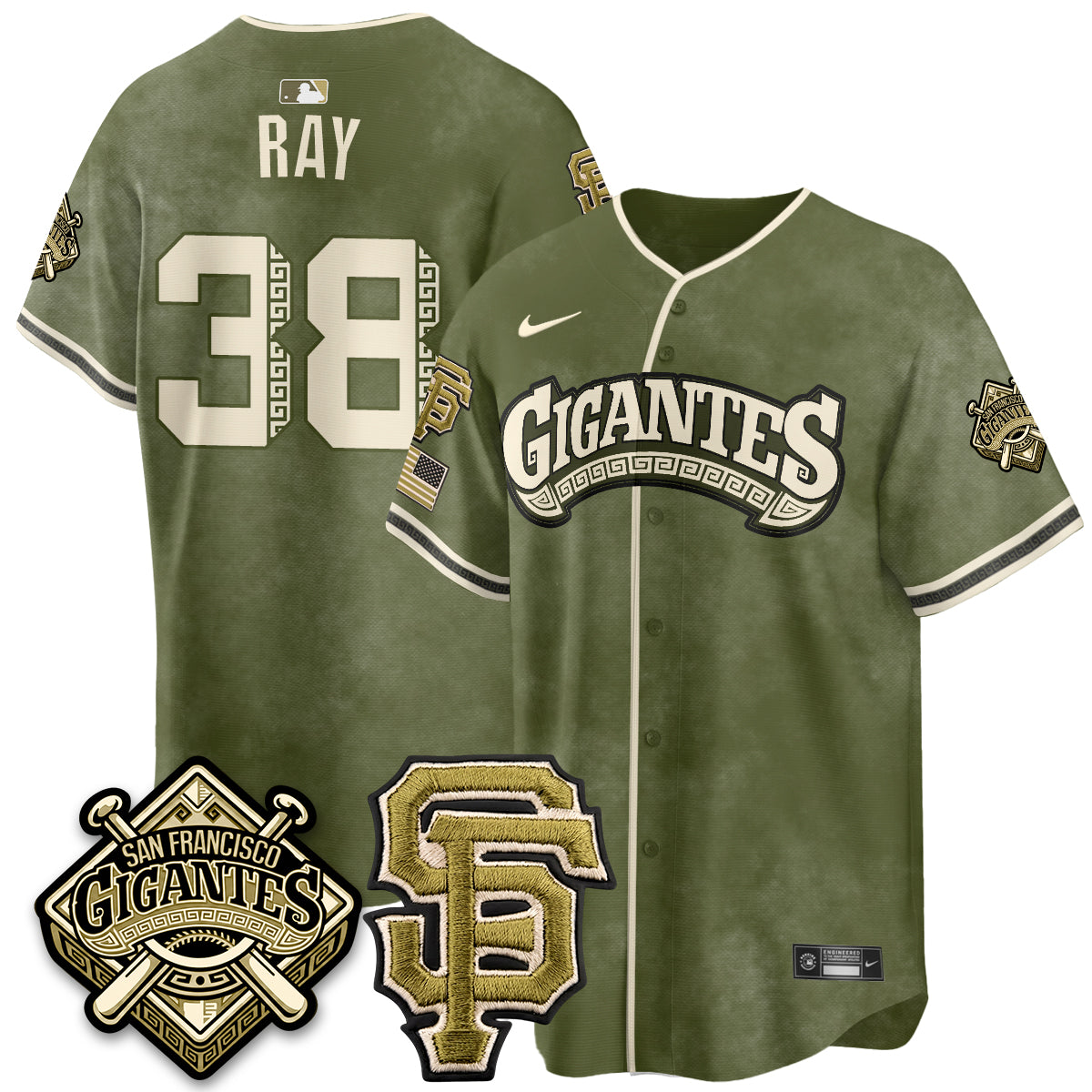 SF New Era Olive 2026 Armed Forces Day Jersey - Stitched