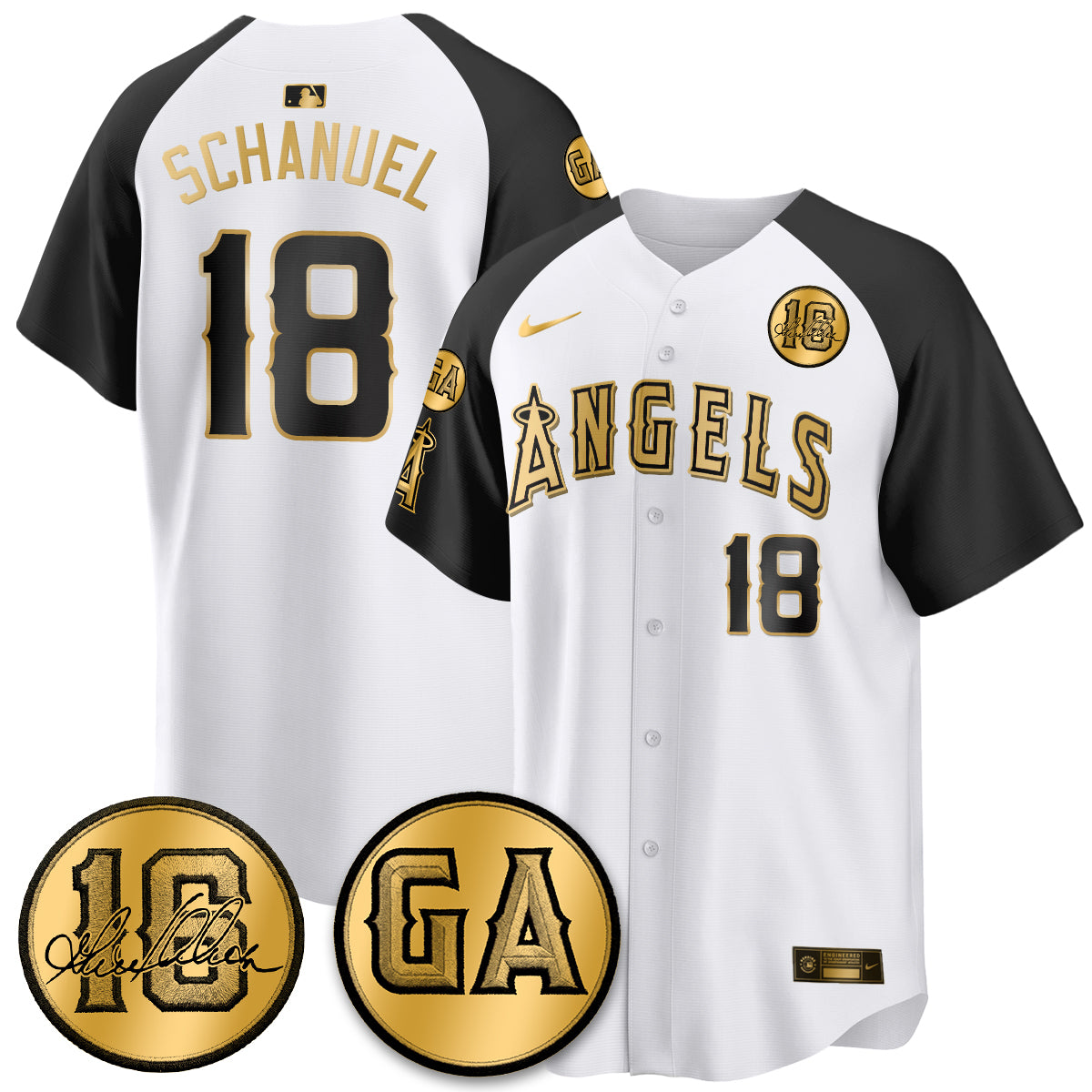 LAA Garret Anderson Tribute Patch Vapor Jersey - All Stitched V2
