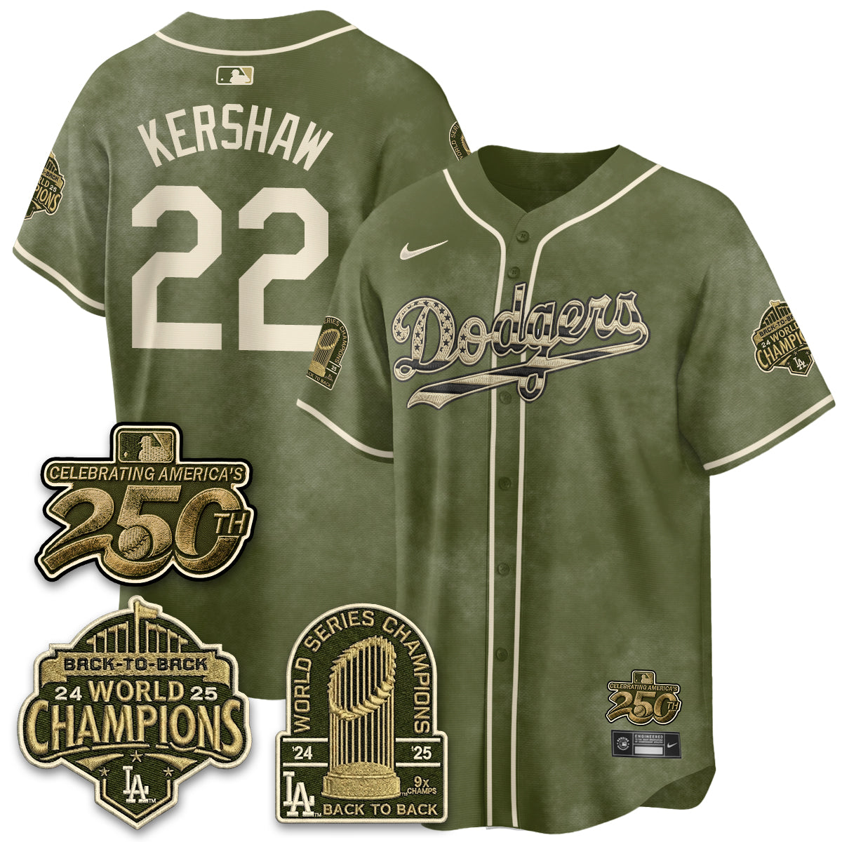 LAD New Era Olive 2026 Armed Forces Day Jersey -All Stitched V2