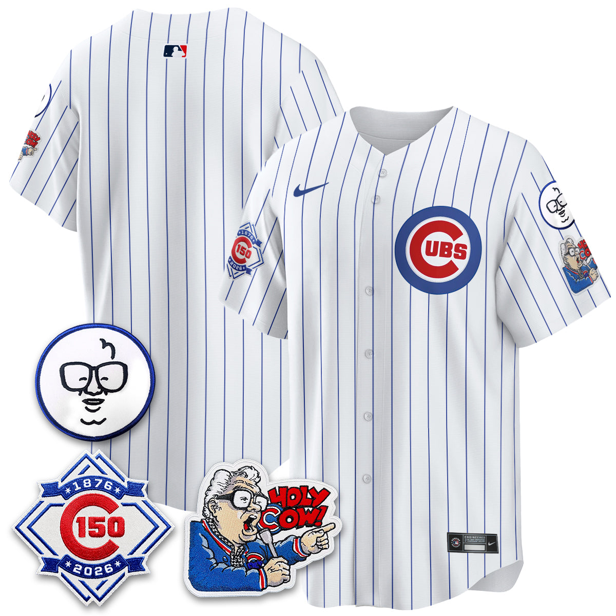 CHC 150th Anniversary Harry Caray Holy Cow Vapor Premier Limited Jersey - All Stitched V2